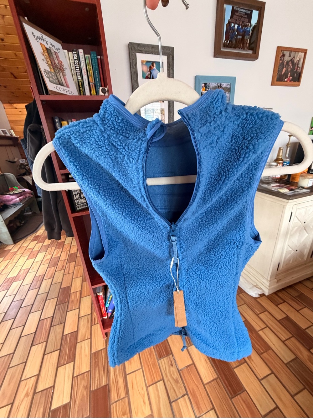 SKIMS Blue Sherpa Fleece Vest